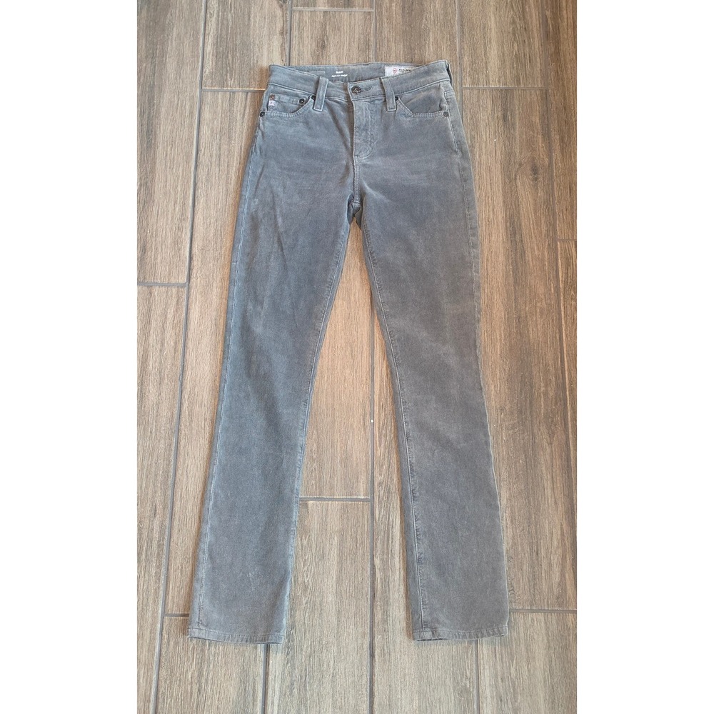 AG Adriano Goldschmied Mari High Rise Straight Corduroy Pants Grey 24R - Picture 2 of 5